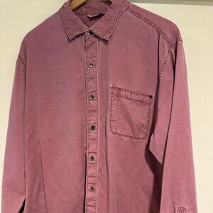 Tommy Bahama button down long sleeve cotton shirt in Bretin Red, size XLG